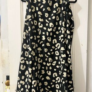 SHEIN Black and Cream Midi Skirt